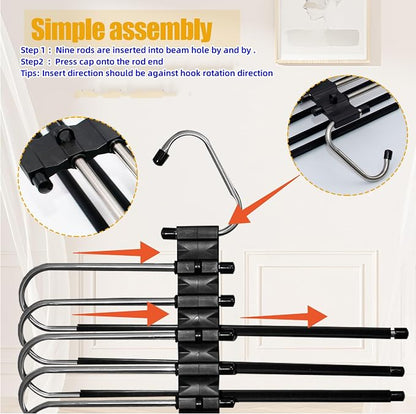 2Pack 9 Layers Foldable Pants Hangers Space Saving Trouser Hanger - Image 5