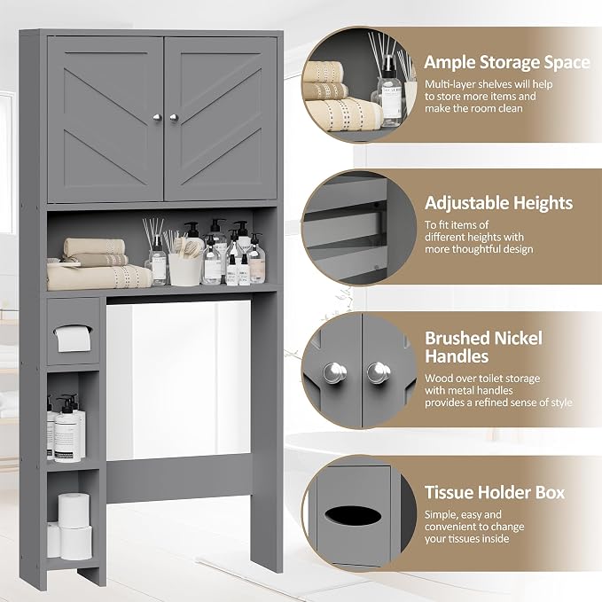 Farmhouse Storage Cabinet Over Toilet - Image 8