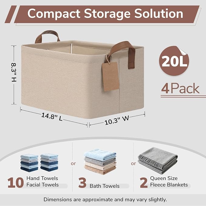 CHICVITA 4 Pack Storage Baskets - Image 3