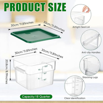 FoldTier 2 Pieces Square Food Storage Containers Polycarbonate Clear food - Image 2