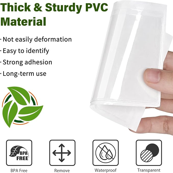 Ohuimrt Storage Bin Labels, 52 Pack, 3.5" x 2.5" Index Card Size | Clear - Image 3
