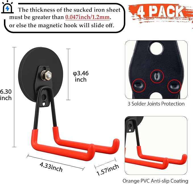 ULIBERMAGNET Strong Magnetic Hooks, Large Magnet - Image 2