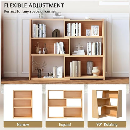 IOTXY Wooden Extendable Shelf Bookcase - Image 3