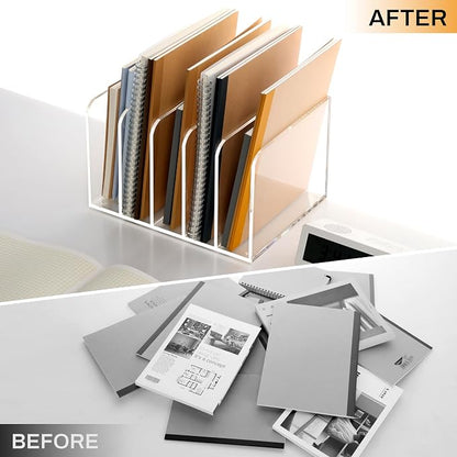 SANRUI Acrylic File Organizer, Desktop Bookshelf - Image 7