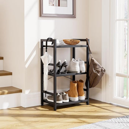 NUMENN 3 Tier Slim Bookshelf, Tall Freestanding Open Storage Bookcase - Image 4