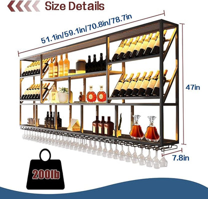 3 Tier Large Wine Rack Wall Mounted - Image 3
