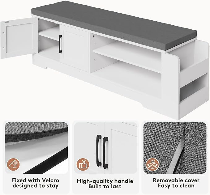 GRUSIGN 47.3" Shoe Storage Bench - Image 8