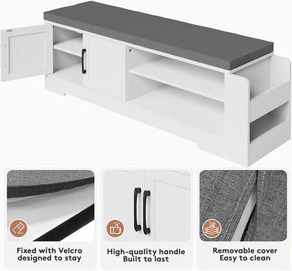 GRUSIGN 47.3" Shoe Storage Bench - Image 8