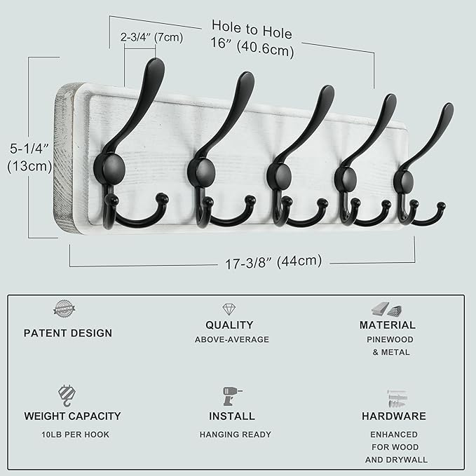 Dseap Coat Rack Wall Mounted - Image 5