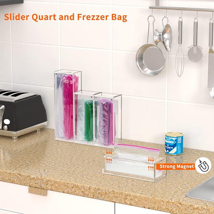FEMELI Food Bag Storage Organizer, Acrylic Kitchen Drawer Baggie Box, Compatible - Image 6