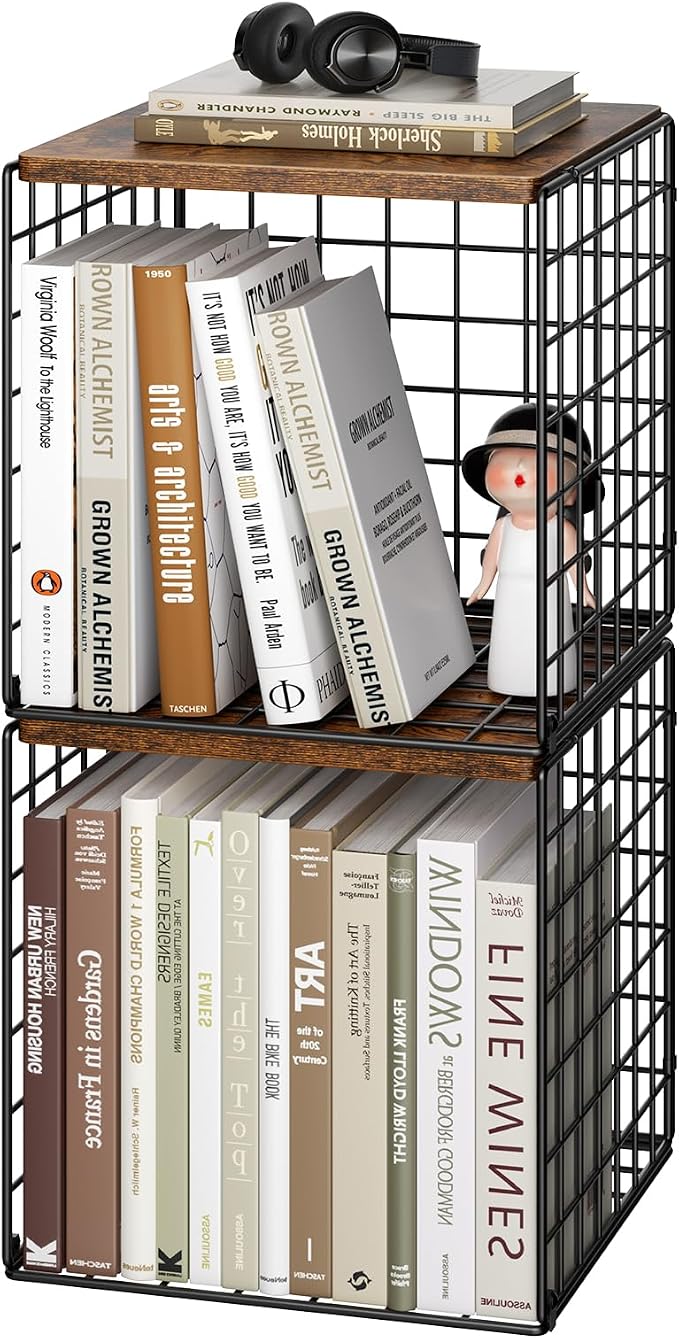 Dmevkic 2 Cube DIY Stackable Small Bookcase, Bookshelf - Image 8