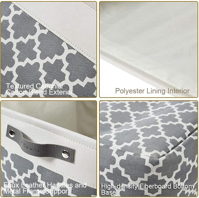 DECOMOMO Grey Storage Bins Fabric Storage Baskets - Image 8
