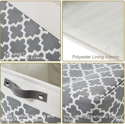 DECOMOMO Grey Storage Bins Fabric Storage Baskets - Image 8
