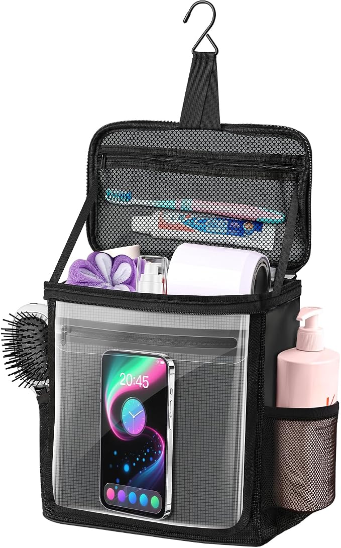 Hanging Shower Caddy Portable, Travel Toiletry Bag by Kebrela