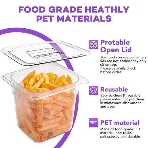 VOISEN 12 Pack Plastic Food Pan - Image 2