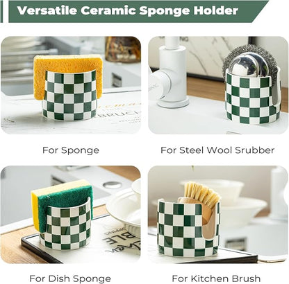 Ceramic Kitchen Sponge Holder, Dish Sponge Holder Suitable - Image 4