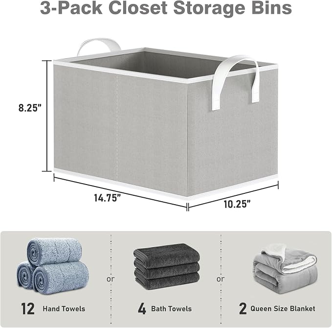 Closet Storage Bins, Fabric Closet Organizers and Storage Basket - Image 7