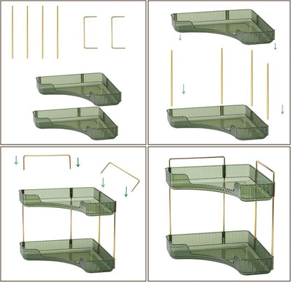 2-Tier Corner Bathroom Counter Organizer – Storage Shelf - Image 7