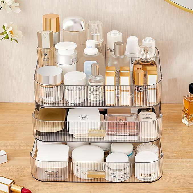 Clear Makeup Organizer for Vanity, Large Desk Organizer - Image 2