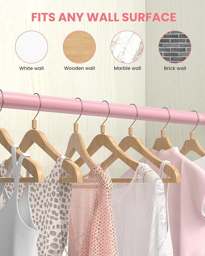 Closet Rods for Hanging Clothes, 17 to 54 Inches Stepless Adjustable Metal - Image 4