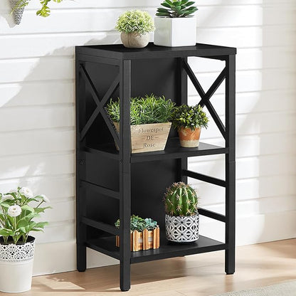 Small Bookshelf, 3 Tier Industrial Bookcase - Image 2