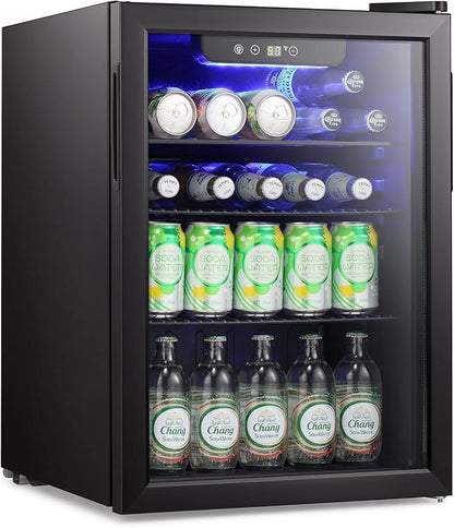 Antarctic Star Mini Fridge-95 Can Beverage Refrigerator Wine Cooler Clear Front by AntarcticStar
