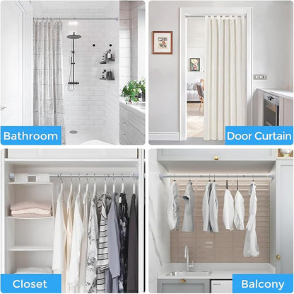 Tension Curtain Rod Silver Tension Rod 28 To 48 Inch Spring Curtain Rod Non - Image 4