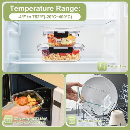 Liuruiyu 8 Pack Glass Food Storage Containers - Image 6