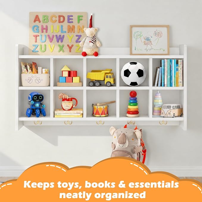 Wall Cubbies, 10 Cubby Storage Organizer - Image 3