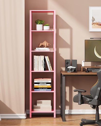 TUTOTAK Bookshelf, 6-Tier Tall Narrow Book Shelf - Image 6