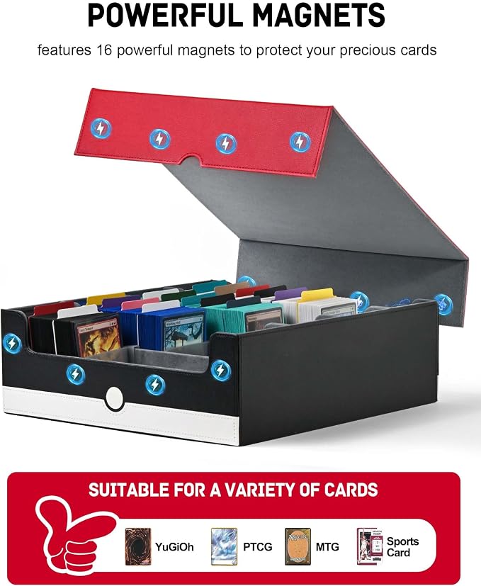 ZLCA Card Storage Box Holds 3200+, Deck Storage Case - Image 4