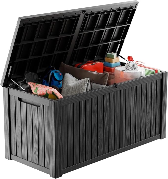 200 Gallon Large Deck Box, Resin Outdoor Storage Box by OutdoorLivingPerfected