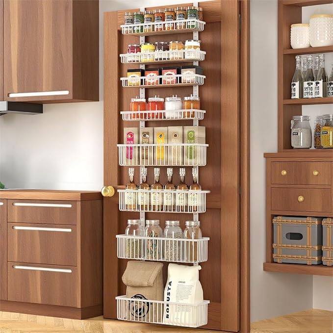 Moforoco White Over The Door Pantry Organizer, Pantry Organization and Storage by MOFOROCO