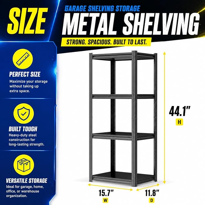 Boltless Garage Shelving, Adjustable All-Steel Storage Organizer - Image 2