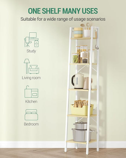 Hzuaneri Ladder Shelf, Freestanding Corner Storage Shelf | Bookcase - Image 6