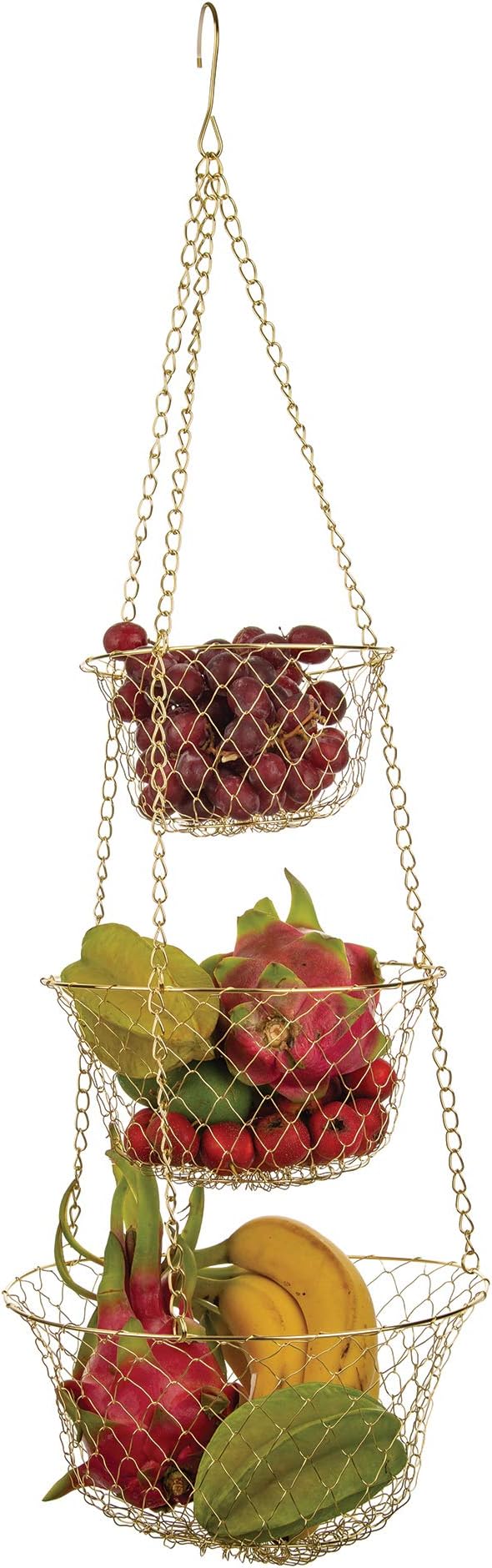 Fox Run 3-Tier Gold Kitchen Hanging Fruit Baskets by foxrunbrands