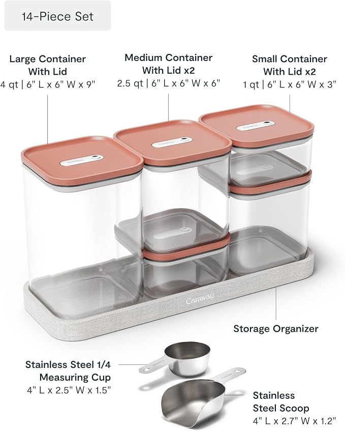 Caraway 14-Piece Glass Airtight Food Storage Containers - Image 3