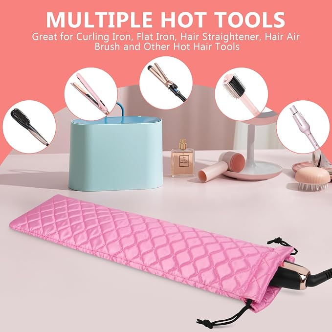 AMIJEAL Heat Resistant Hair Tools Organizer Bag Portable Travel Drawstring - Image 5