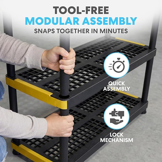 Simpli-Magic 4-Tier Heavy Duty Plastic Storage Shelving Unit, Garage & Basement - Image 6