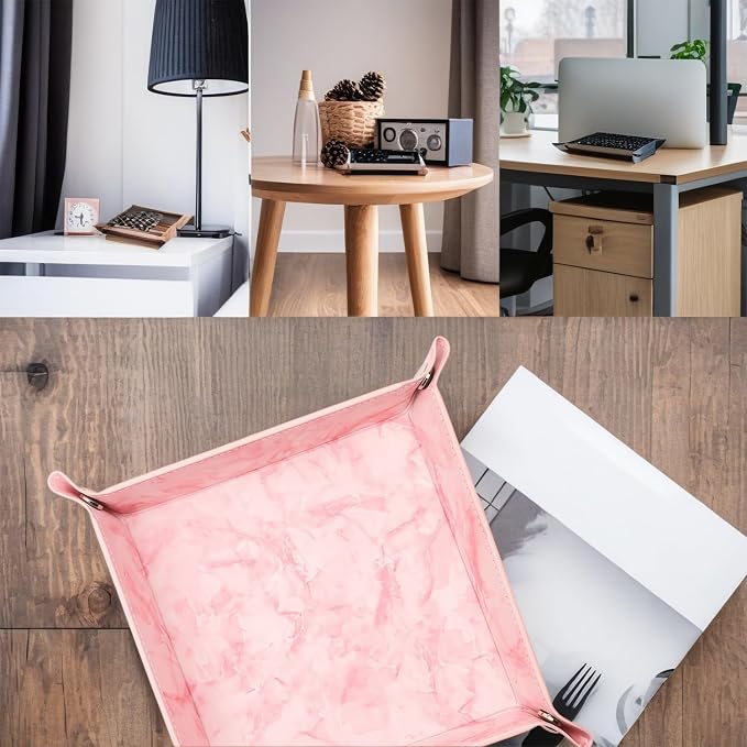 siduater Valet Tray Desktop Storage Organizer – Vegan Leather Catchall Bedside - Image 8