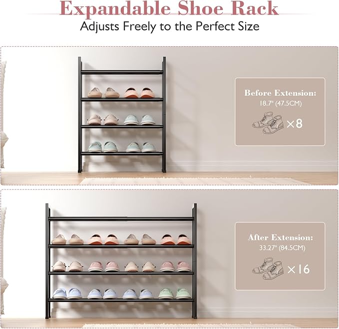 Bumusty 4-Tier Expandable Shoe Rack - Image 4