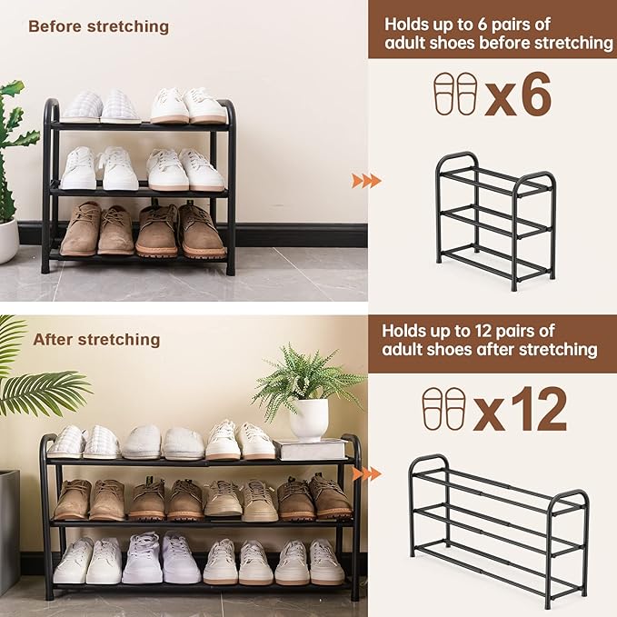 Gonfoam Expandable 3-Tier Shoe Rack - Image 6