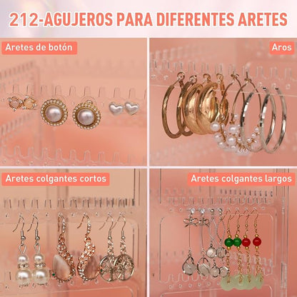 17Dec 360 Rotating Earring Holder Organizer Stand, 5 Tiers Acrylic Jewelry - Image 3