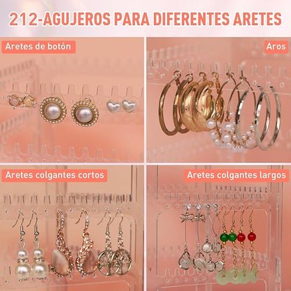 17Dec 360 Rotating Earring Holder Organizer Stand, 5 Tiers Acrylic Jewelry - Image 3