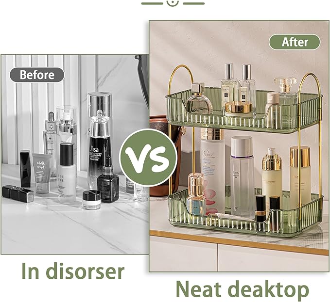 shuang qing Bathroom Counter Organizer Countertop Storage, Cosmetics Skincare - Image 5
