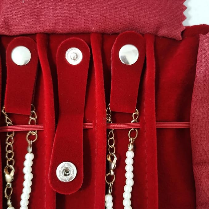 Portable Jewelry Roll Untangled Secure Necklace Travel Storage Bag Displays - Image 5