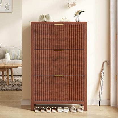 32" Fluted Shoe Cabinet Storage - Image 9