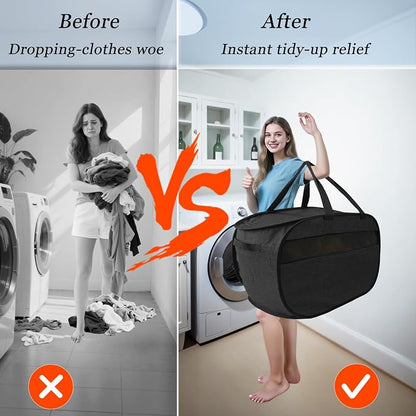 Upgraded 100L Extra Large Mesh Pop Up Laundry Hamper - Image 7