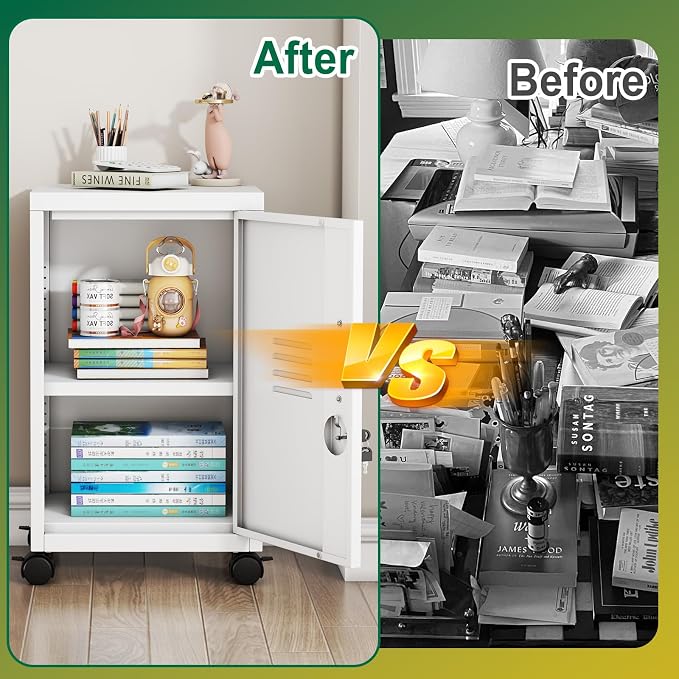PAOFIN Metal Locker Cabinet, Under Desk Metal Vertical Filing Cabinets - Image 6