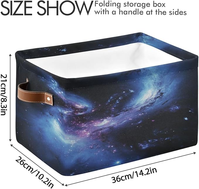 Blue and Purple Galaxy Storage Bins Box Foldable Shelf Basket - Image 3